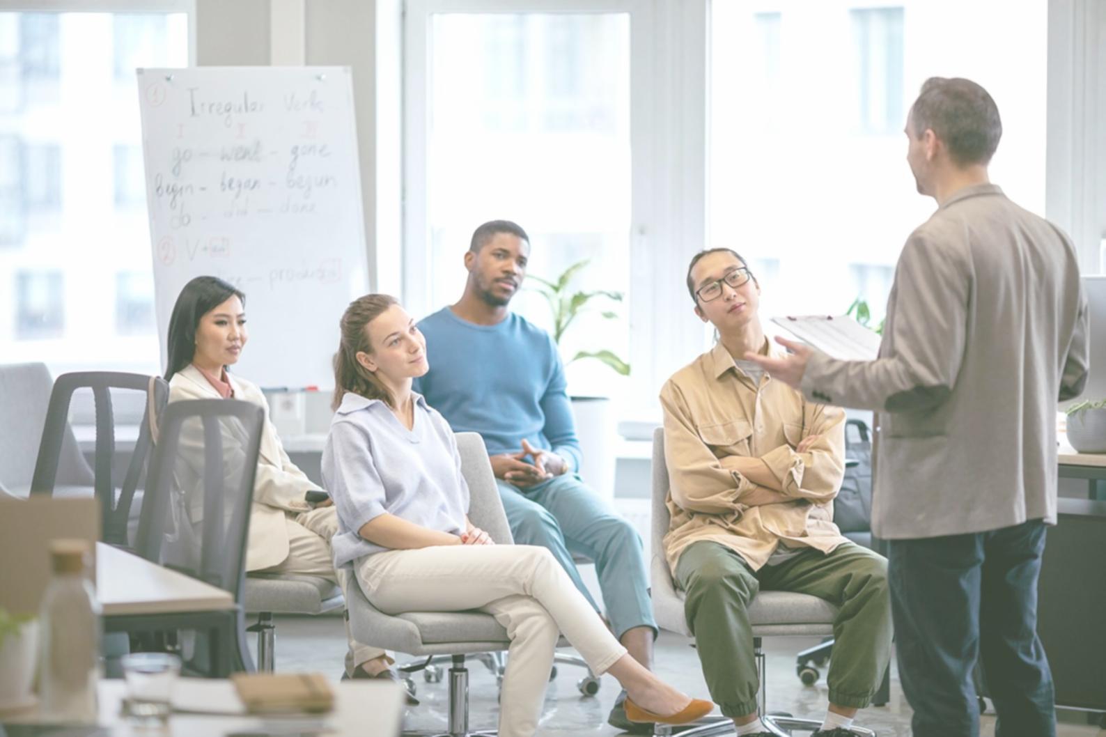 Franchise business meeting with professionals discussing investment opportunities